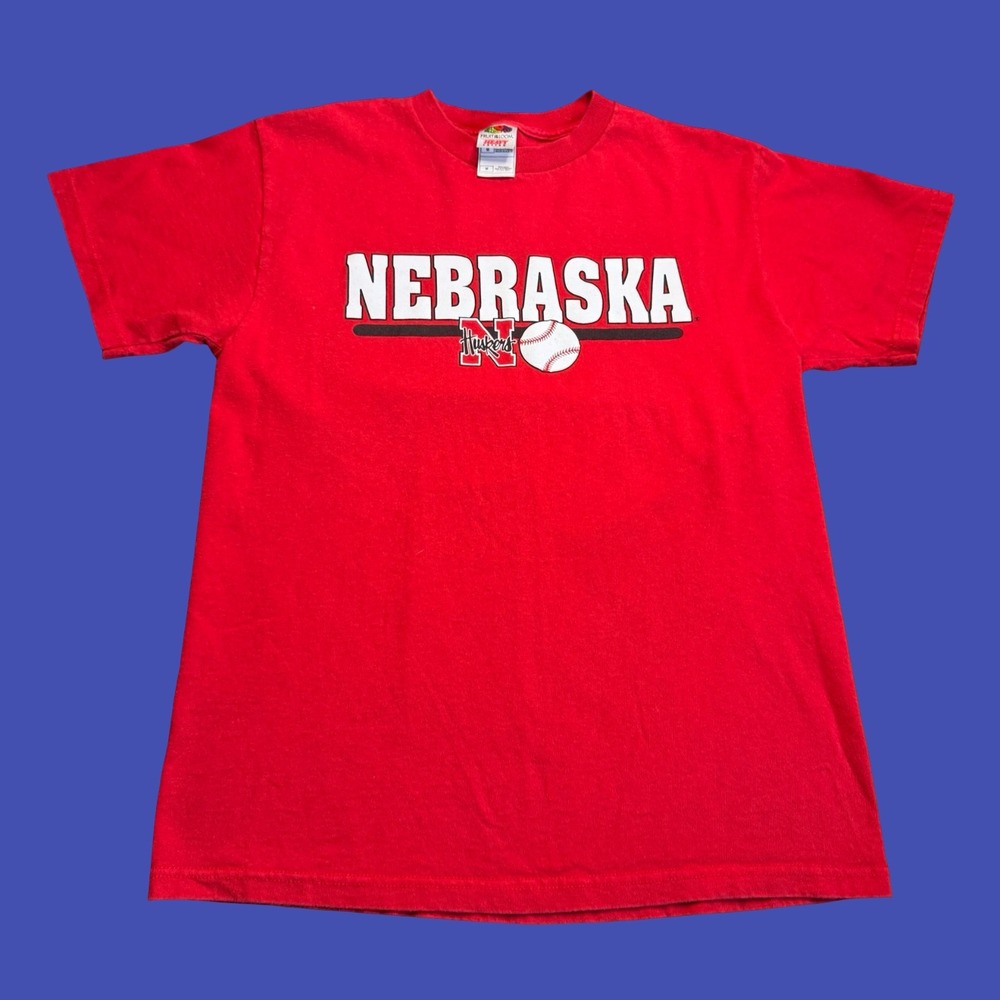 Nebraska Huskers Baseball Tshirt Adult M NCAA Y2K